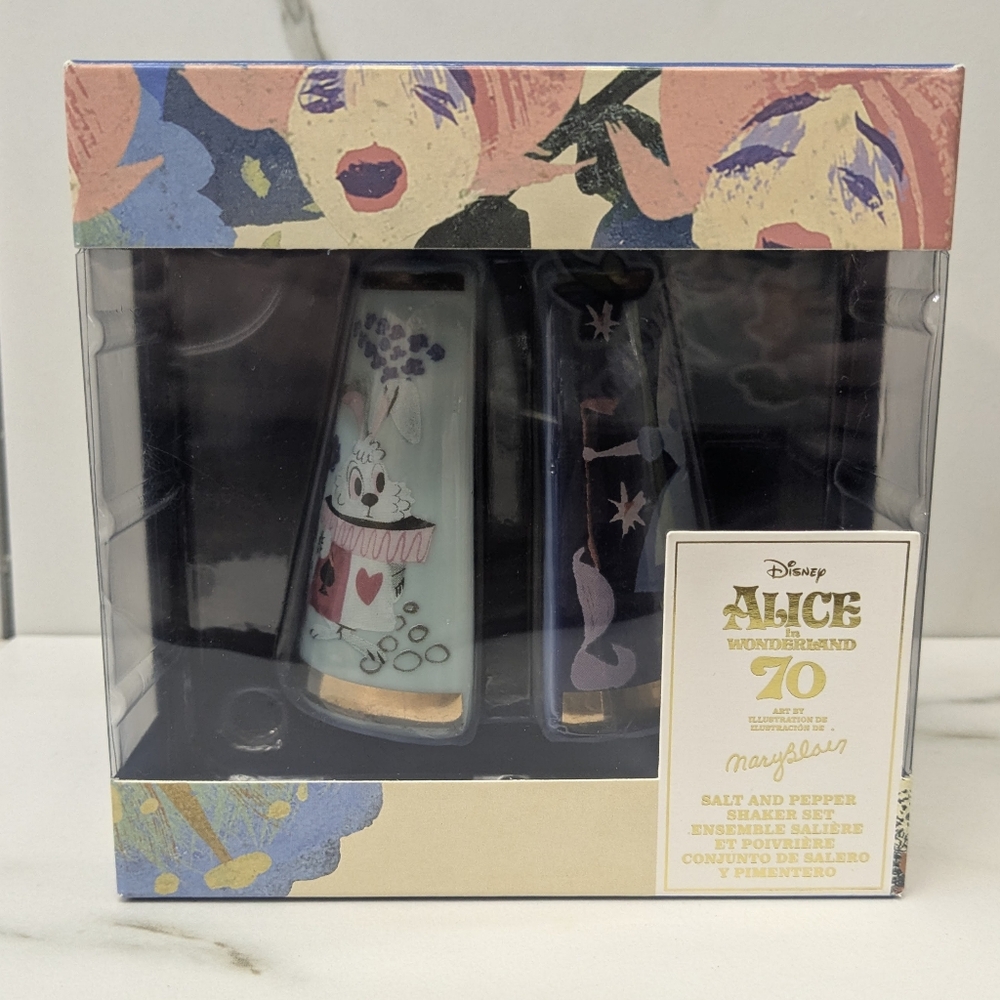 Alice in Wonderland 70th Mary Blair Salt & Pepper Shakers -New in Box